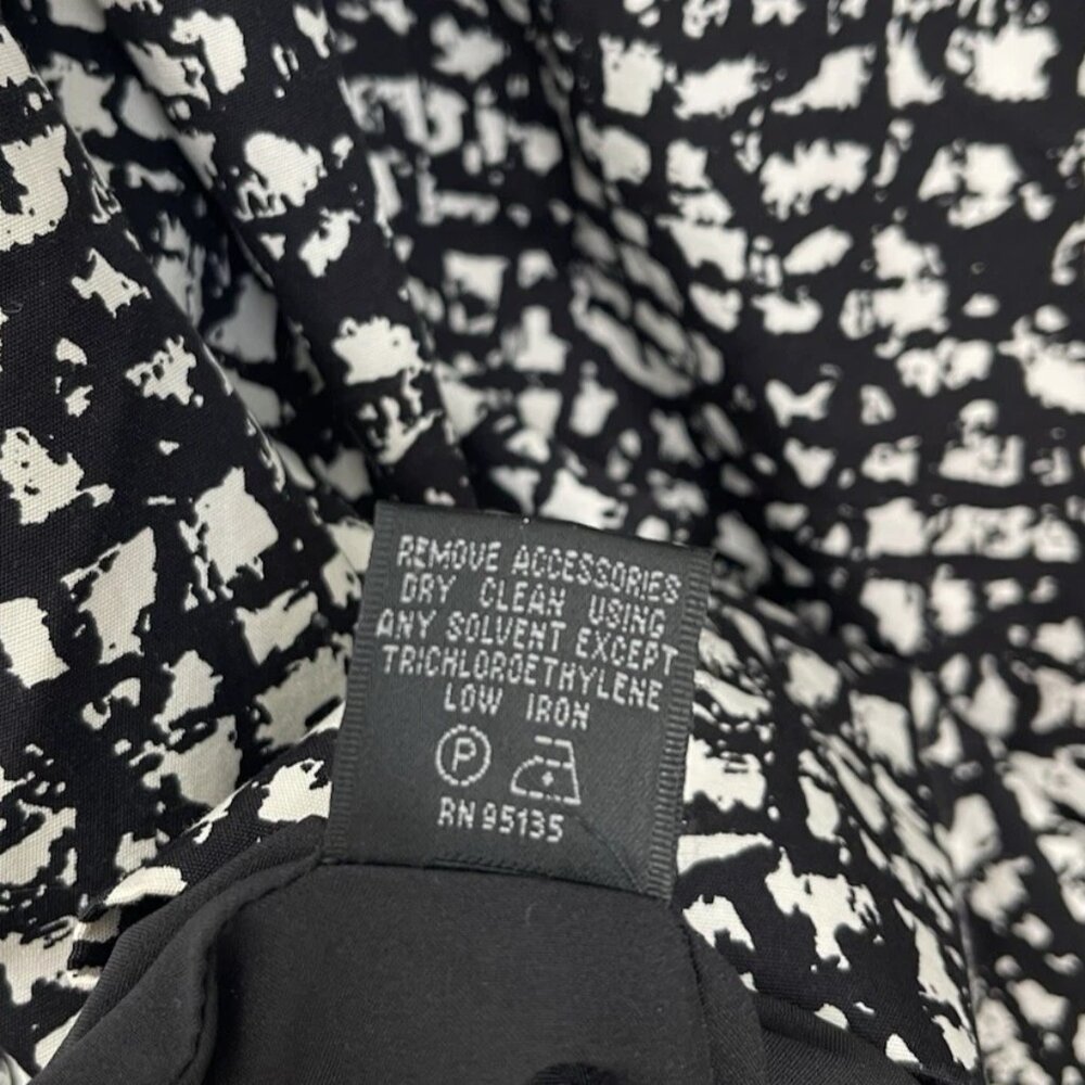 Lafayette 148 Black White Print 3/4 Sleeve Belted Jacket - Picture 7 of 8